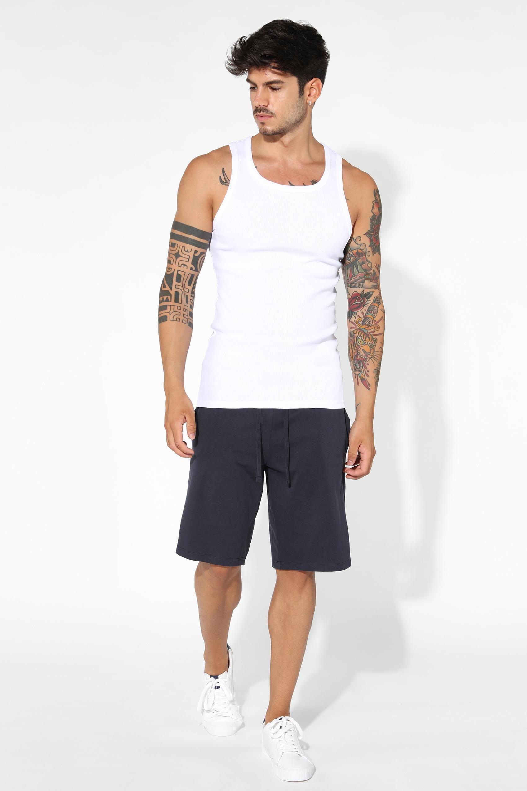 White Ribbed Vest Top, , large image number 1