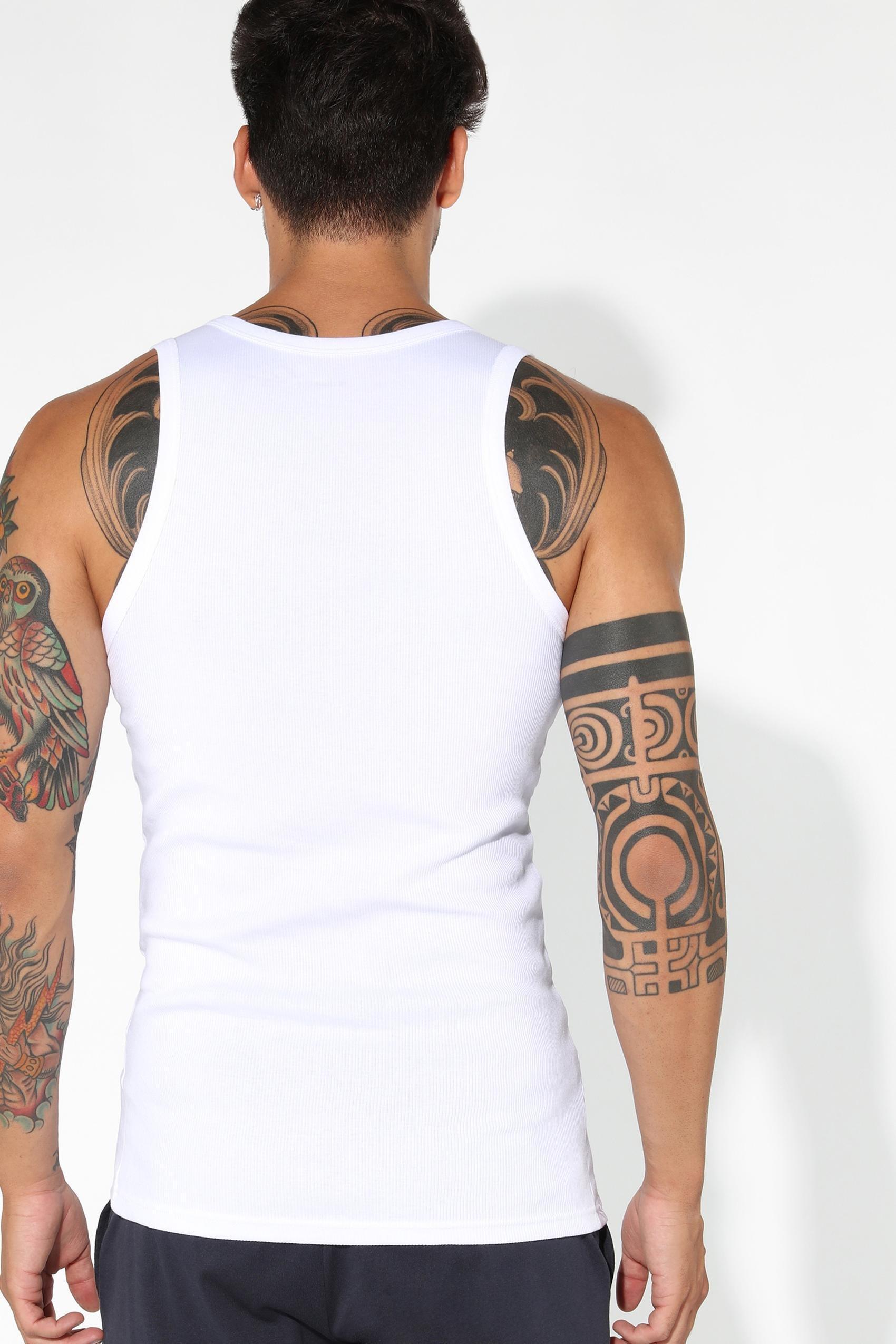 White Ribbed Vest Top, , large image number 4