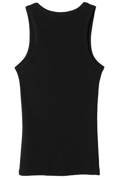 Tezenis - Black Ribbed Cotton Vest Top