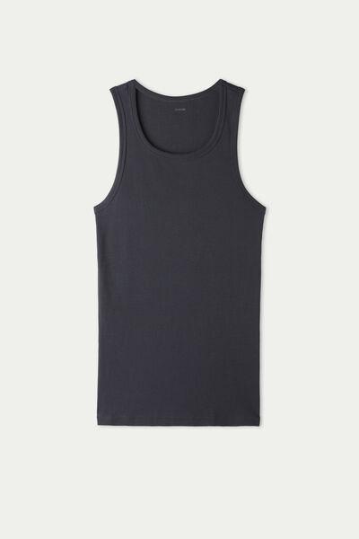 Black Ribbed Vest Top, , large image number 4