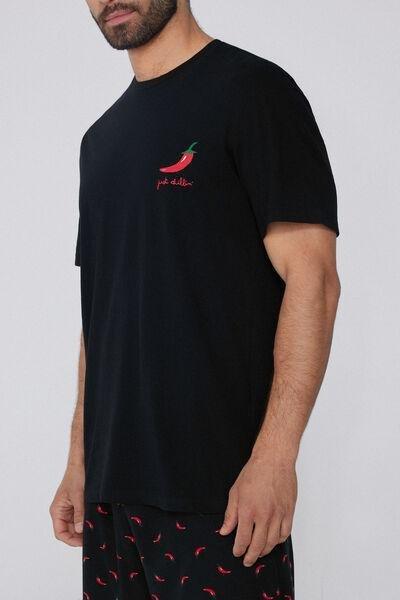 Black Printed Pyjama Set, , large image number 2