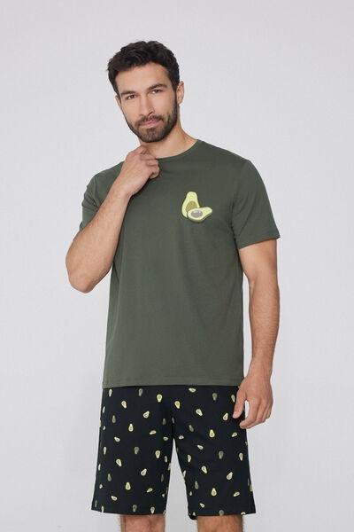 Green Printed Pyjama Set, , medium