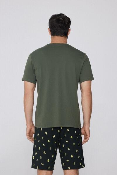 Green Printed Pyjama Set, , large image number 1