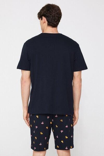 Navy Life Buoy Print Cotton Pyjama Set, 5701_382Z, large image number 1