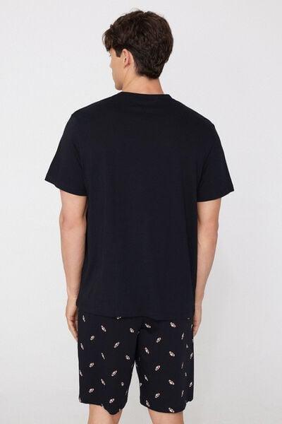 Navy Hedgehog Print Cotton Pyjama Set, 5701_384Z, large image number 1