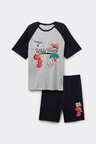 Multicolour Printed Pyjama Set, 5701_942W, large image number 4