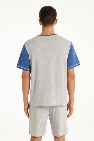 Tezenis - Blue Contrasting Short Cotton Pyjamas
