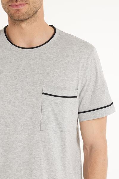 Grey Piped Pyjama Set, , large image number 3