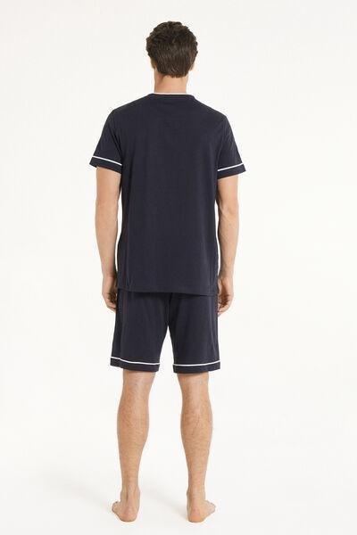 Blue Piped Pyjama Set, , large image number 2