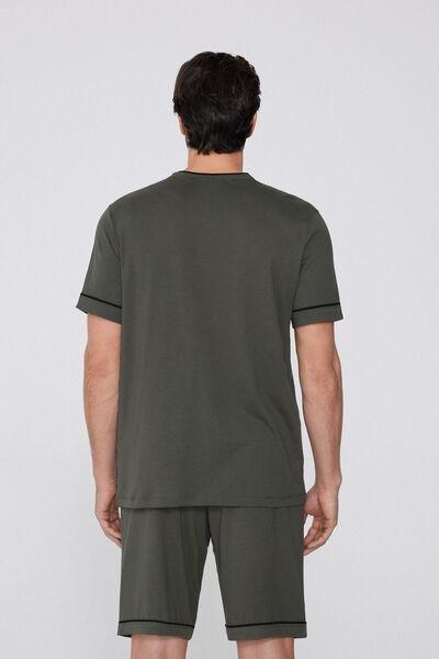 Green Piped Pyjama Set, , large image number 1