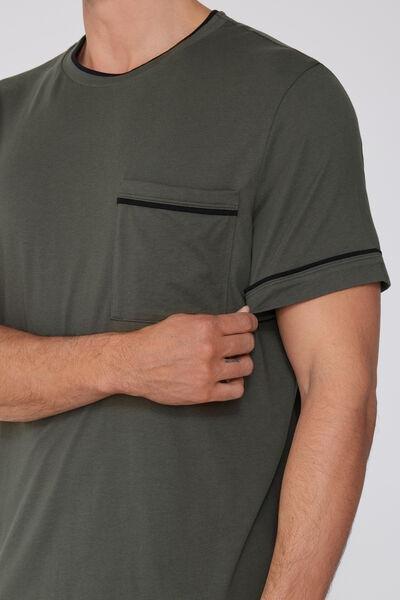 Green Piped Pyjama Set, , large image number 2