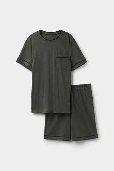 Green Piped Pyjama Set, , large image number 3