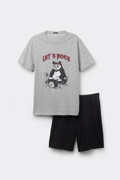 Grey Half Sleeve Pyjama Set, , large image number 3