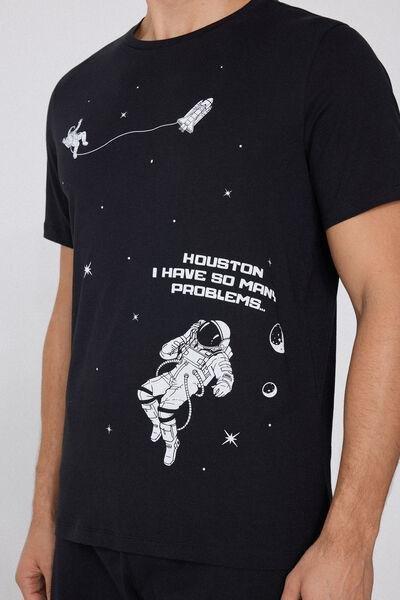 Black Printed Pyjama Set, 5701_391Y, large image number 1