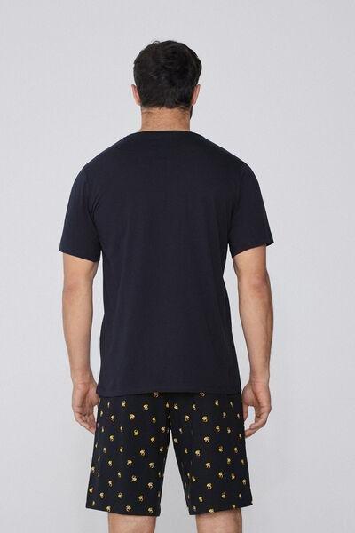 Black Printed Pyjama Set, 5701_565Y, large image number 1