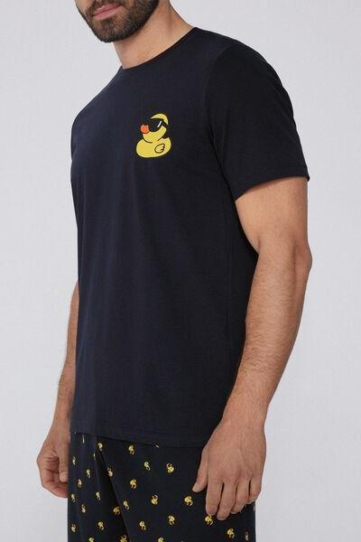 Black Printed Pyjama Set, 5701_565Y, large image number 2