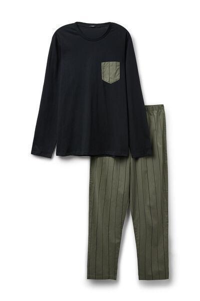 Green / Black Check Print Cotton Pyjama Set, 5701_557Z, medium