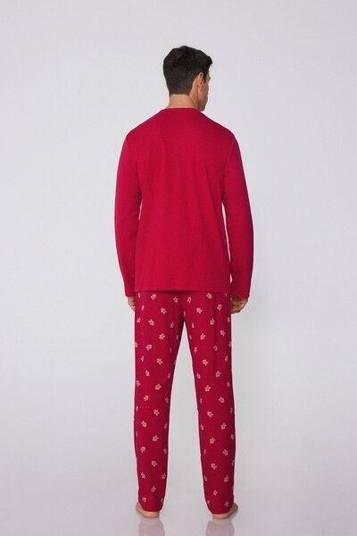 Red Gingerbread Patch Cotton Pyjama Set, 5701_972Y, large image number 1