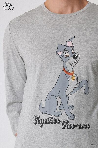 Grey Long Printed Pyjama Set, 5701_378Y, large image number 1