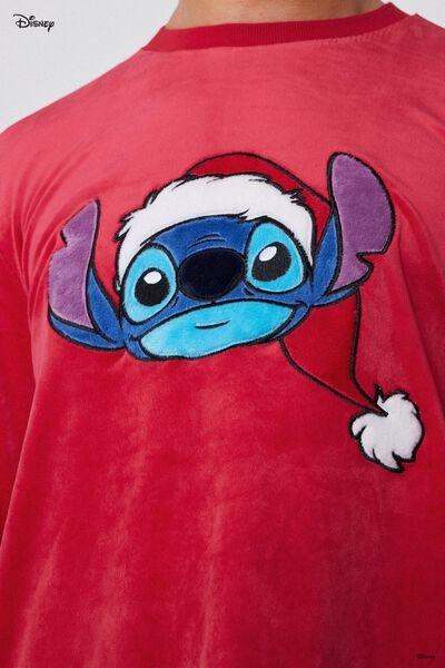 Red Christmas Stitch Patch Long Microfleece Pyjama Set, 5701_996Y, large image number 2