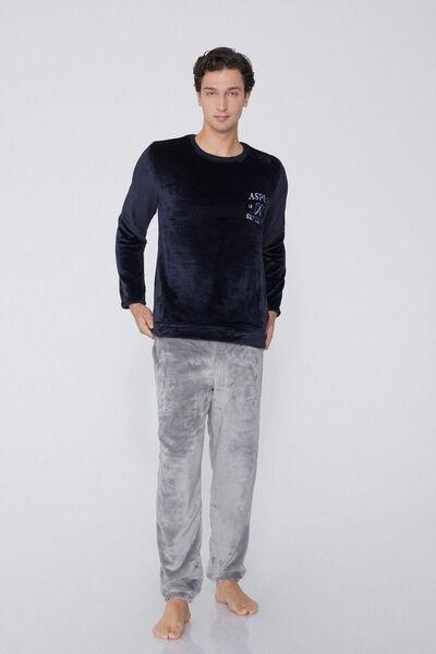 Blue Fleece Pyjamas Set, , large image number 1