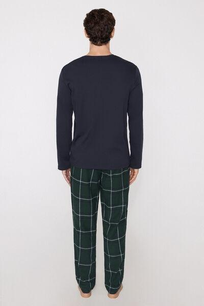 Multicolour Long Sleeve Interlock Flannel Bear Pyjamas, 5701_688Z, large image number 2