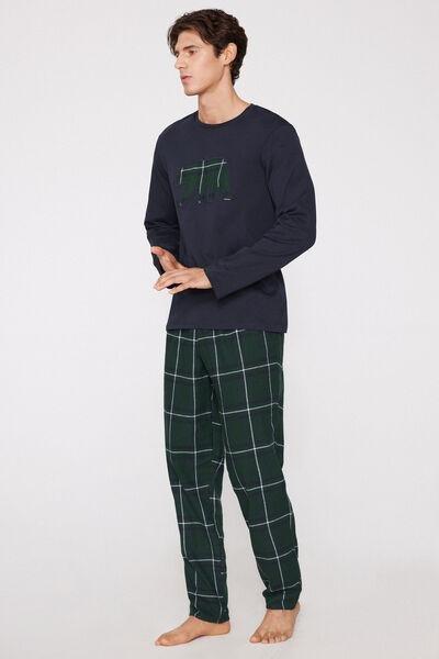 Multicolour Long Sleeve Interlock Flannel Bear Pyjamas, 5701_688Z, large image number 4