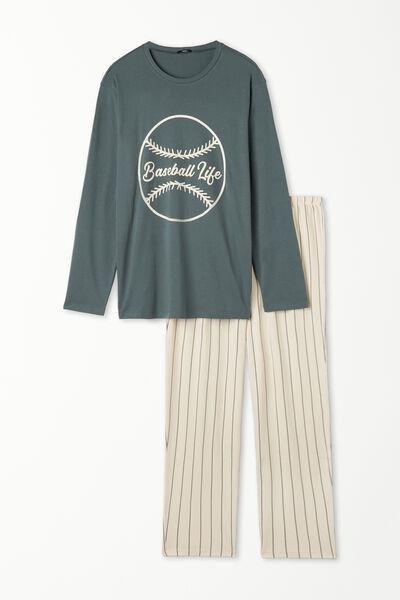 Green Baseball-Print Pyjamas Set, Kids Boys, 5701_767V, large image number 4