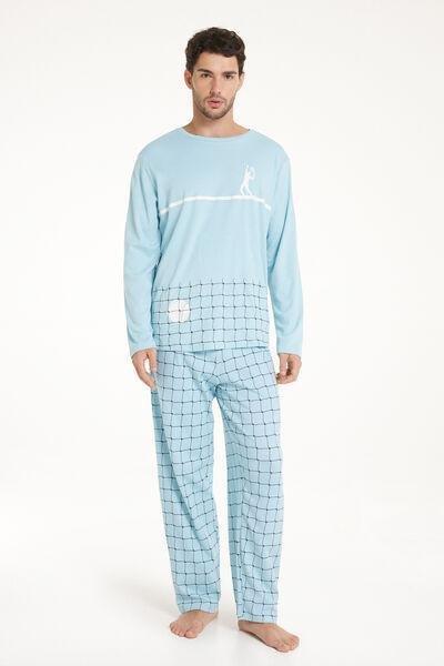 Blue Tennis Interlock Pyjamas Set, , large image number 0