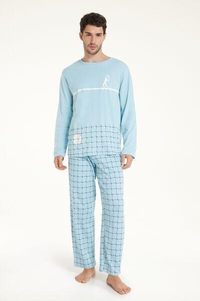 Blue Tennis Interlock Pyjamas Set, , large image number 1