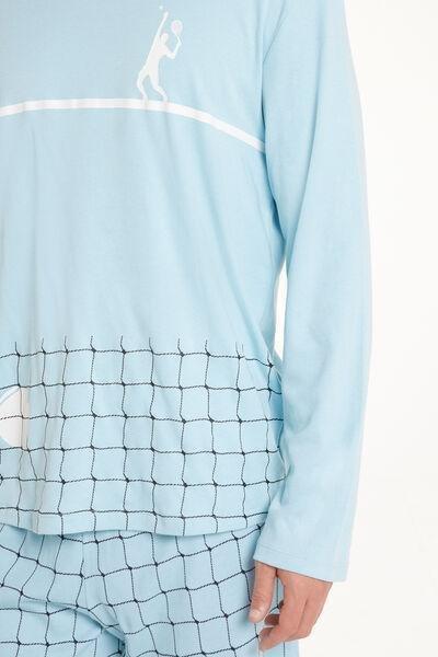 Blue Tennis Interlock Pyjamas Set, , large image number 3