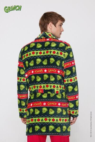 Black Christmas Grinch Light Fleece Dressing Gown, 5701_958Y, large image number 2