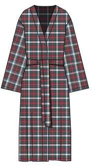 Multicolour Tartan Print Flannel Dressing Gown, , large image number 4