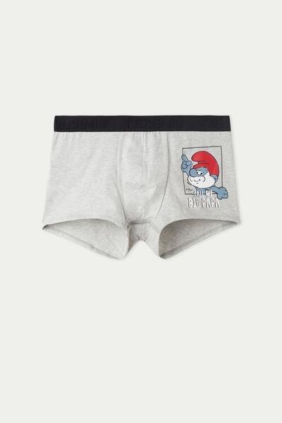 Grey Cotton Papa Smurf Print Boxers, , large image number 4