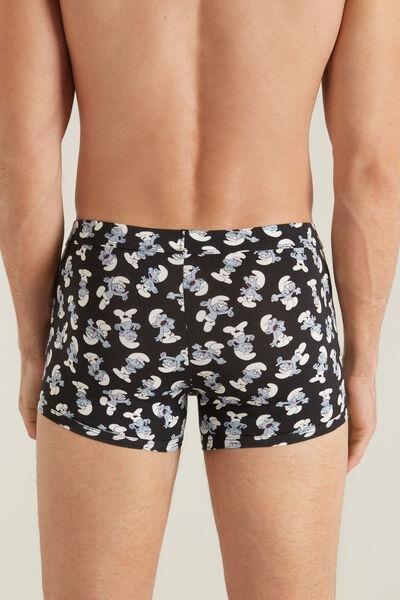 Black Smurfs Print Cotton Boxers, 5701_556U, large image number 2