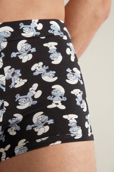 Black Smurfs Print Cotton Boxers, 5701_556U, large image number 3