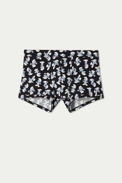 Black Smurfs Print Cotton Boxers, 5701_556U, large image number 4