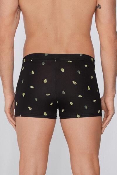 Black Printed Stretch Boxers, 5701_498Y, large image number 2