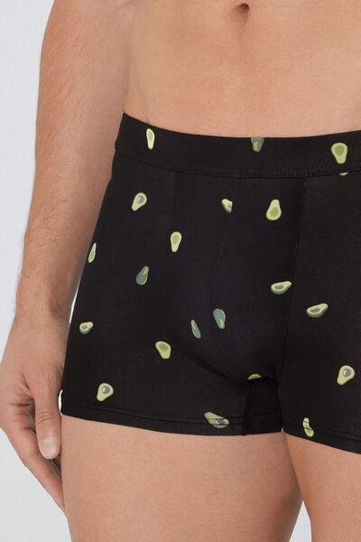 Black Printed Stretch Boxers, , large image number 3