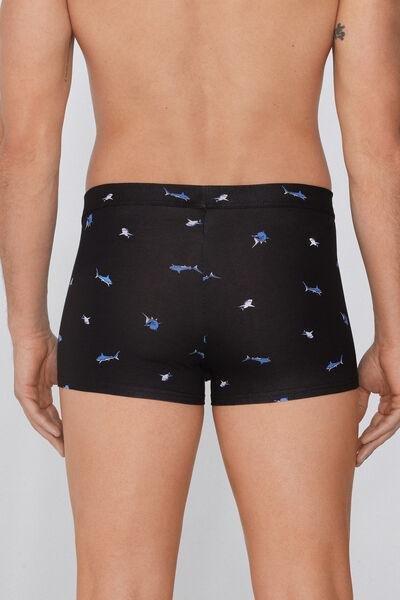Black Printed Stretch Boxers, , large image number 2