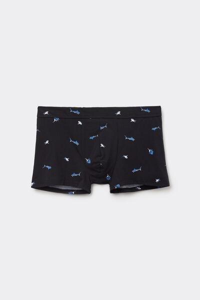 Black Printed Stretch Boxers, , large image number 4