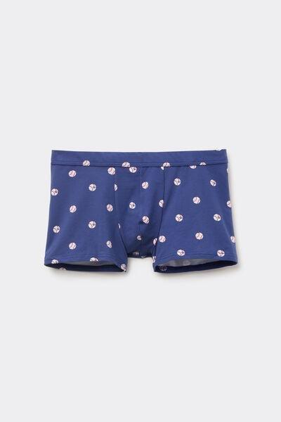 Blue Printed Stretch Boxers, 5701_544Y, large image number 4