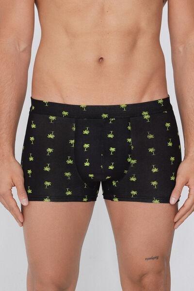 Navy Printed Stretch Boxers, , large image number 0