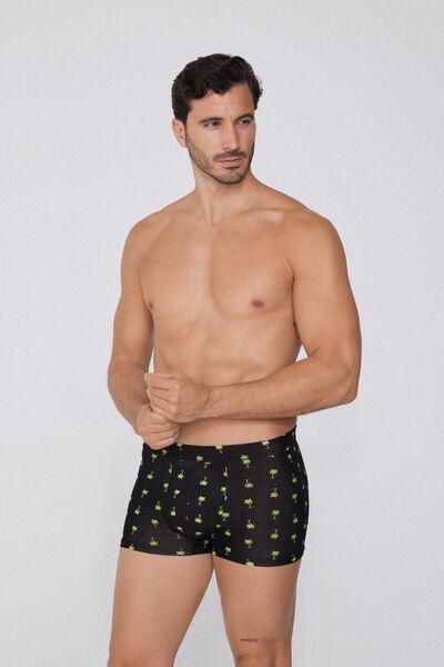 Navy Printed Stretch Boxers, , large image number 1