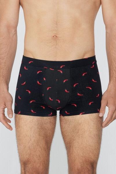 Navy Printed Stretch Boxers, , large image number 0