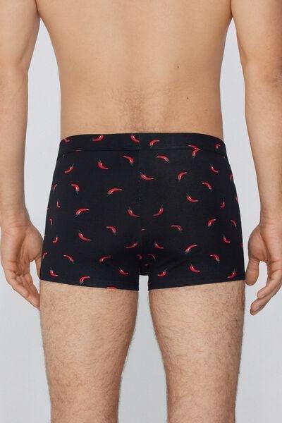 Navy Printed Stretch Boxers, , large image number 2