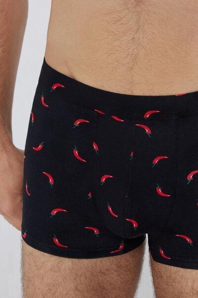 Navy Printed Stretch Boxers, , large image number 3