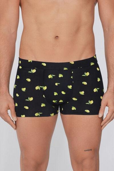 Navy Printed Stretch Boxers, , large image number 0