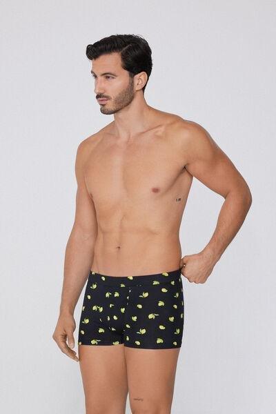 Navy Printed Stretch Boxers, , large image number 1