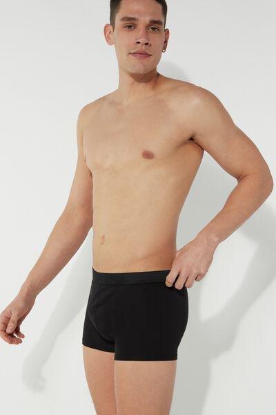 Black Stretch Cotton Boxer Brief, , large image number 3